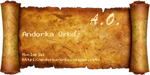 Andorka Orbó névjegykártya